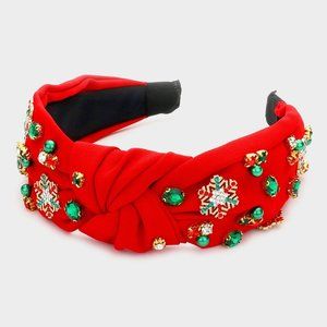 Red Jolly Holly Christmas Headband, Festive Headpiece for Ladies, Christmas Gift